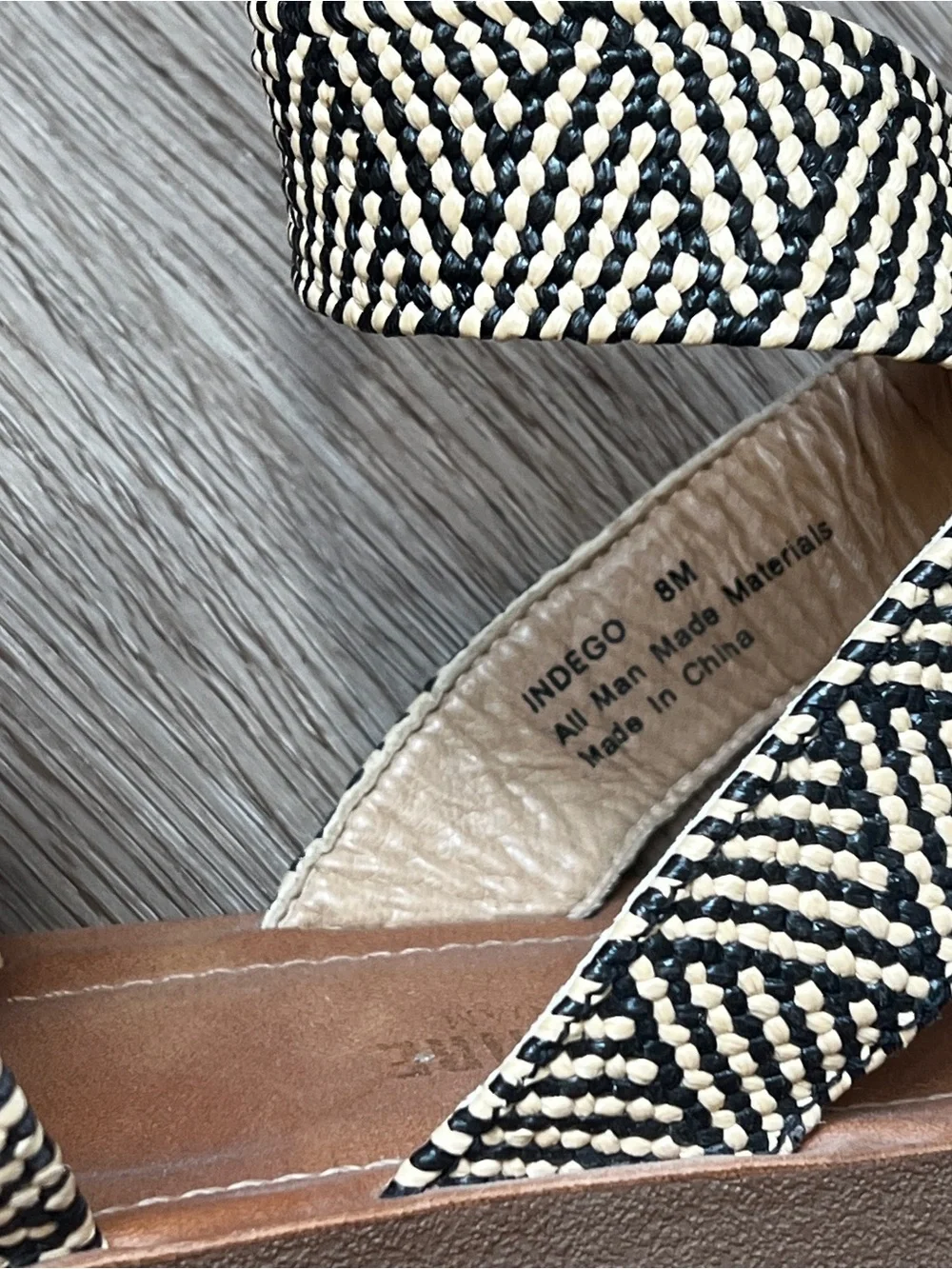 Cushionaire Woven Black & White Ankle-Strap Women's Sandals - Size 8